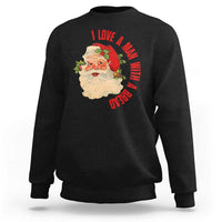 Christmas Santa Sweatshirt Fun Retro I Love A Man With A Beard - Wonder Print Shop