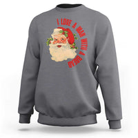 Christmas Santa Sweatshirt Fun Retro I Love A Man With A Beard - Wonder Print Shop