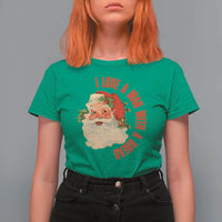 Christmas Santa T Shirt For Women Fun Retro I Love A Man With A Beard - Wonder Print Shop