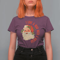 Christmas Santa T Shirt For Women Fun Retro I Love A Man With A Beard - Wonder Print Shop