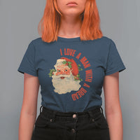 Christmas Santa T Shirt For Women Fun Retro I Love A Man With A Beard - Wonder Print Shop