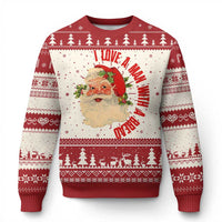 Santa Ugly Christmas Sweater Fun Retro I Love A Man With A Beard - Wonder Print Shop