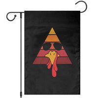 Funny Thanksgiving Garden Flag Cool Turkey Face With Sunglasses Face Vintage Retro - Wonder Print Shop