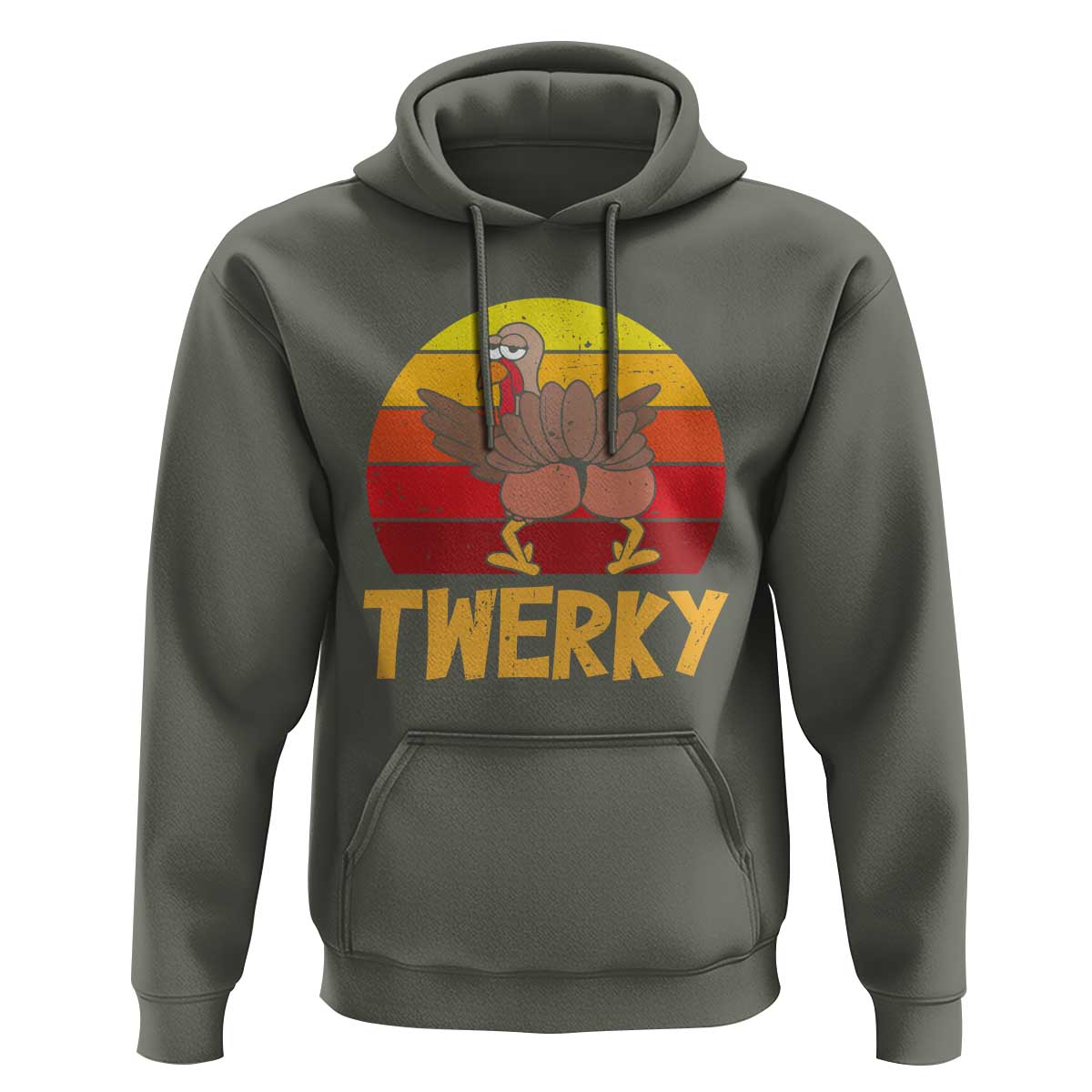 Funny Thanksgiving Hoodie Vintage Twerky Turkey Butt Twerk Dance Pun Gift