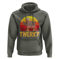 Funny Thanksgiving Hoodie Vintage Twerky Turkey Butt Twerk Dance Pun Gift