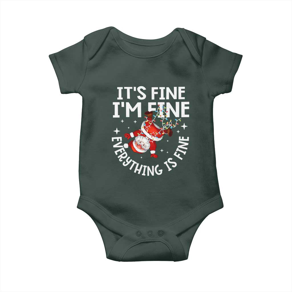 Funny Christmas Santa Baby Onesie It's Fine I'm Fine Everything Is Fine