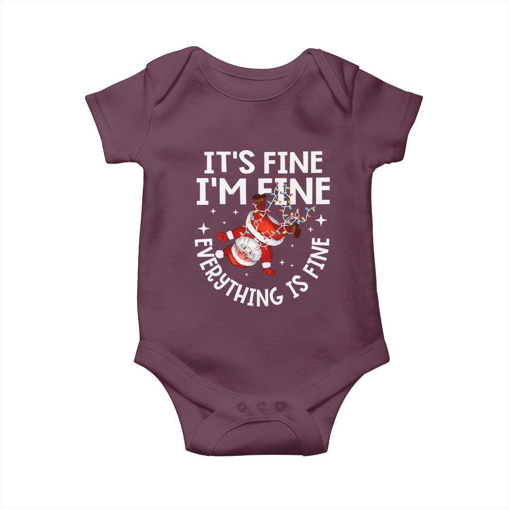 Funny Christmas Santa Baby Onesie It's Fine I'm Fine Everything Is Fine