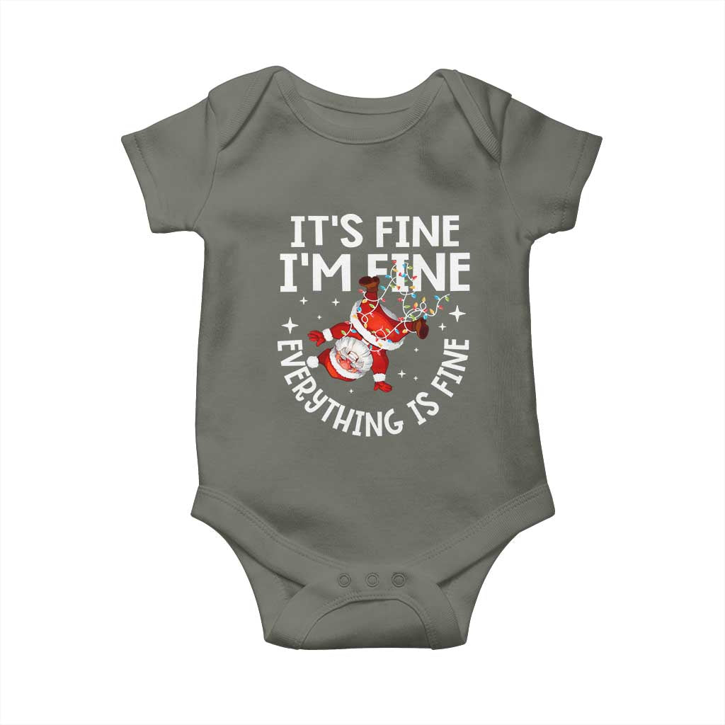 Funny Christmas Santa Baby Onesie It's Fine I'm Fine Everything Is Fine