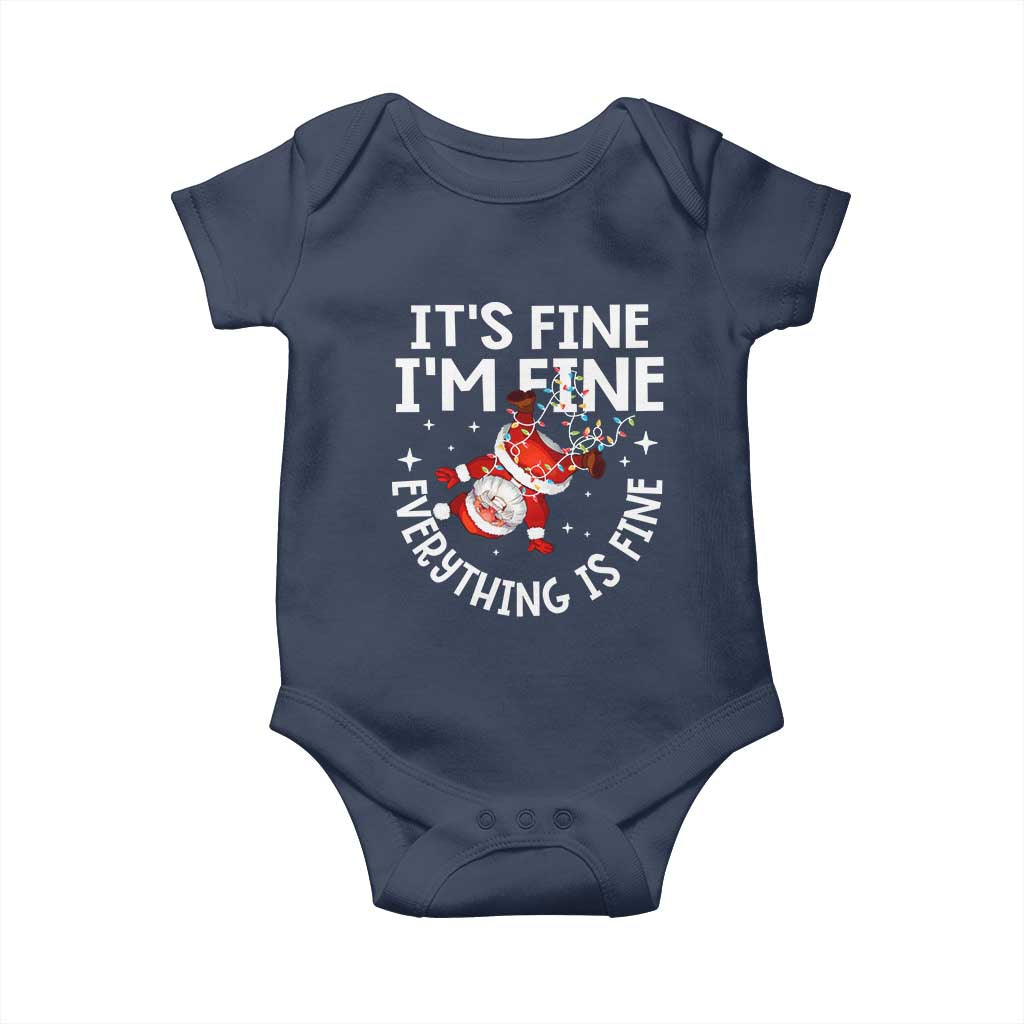 Funny Christmas Santa Baby Onesie It's Fine I'm Fine Everything Is Fine