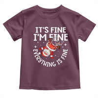 Funny Christmas Santa Toddler T Shirt It's Fine I'm Fine Everything Is Fine