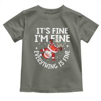 Funny Christmas Santa Toddler T Shirt It's Fine I'm Fine Everything Is Fine