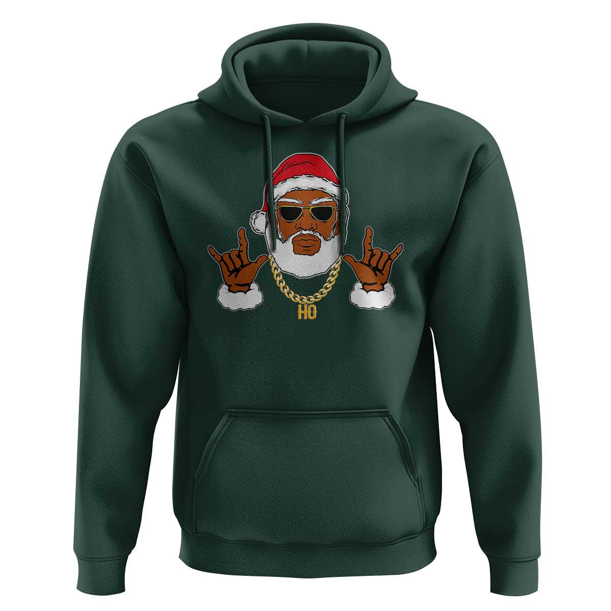 Funny Christmas Santa Hoodie Black Hip Hop Santa African American Santa Rapper Fan Gift