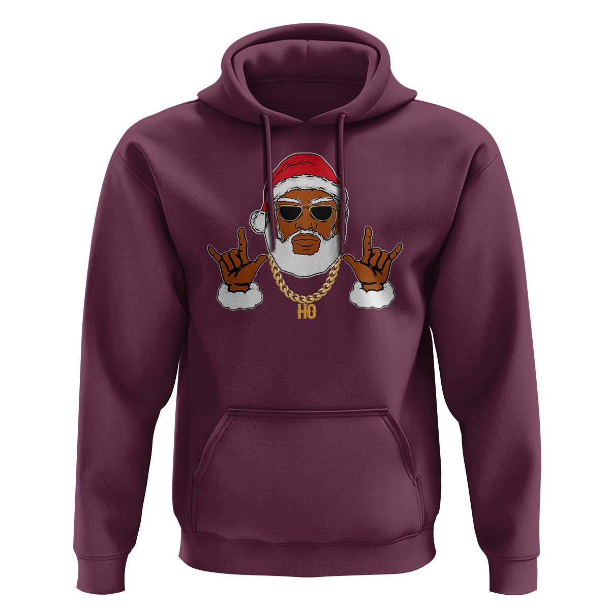 Funny Christmas Santa Hoodie Black Hip Hop Santa African American Santa Rapper Fan Gift