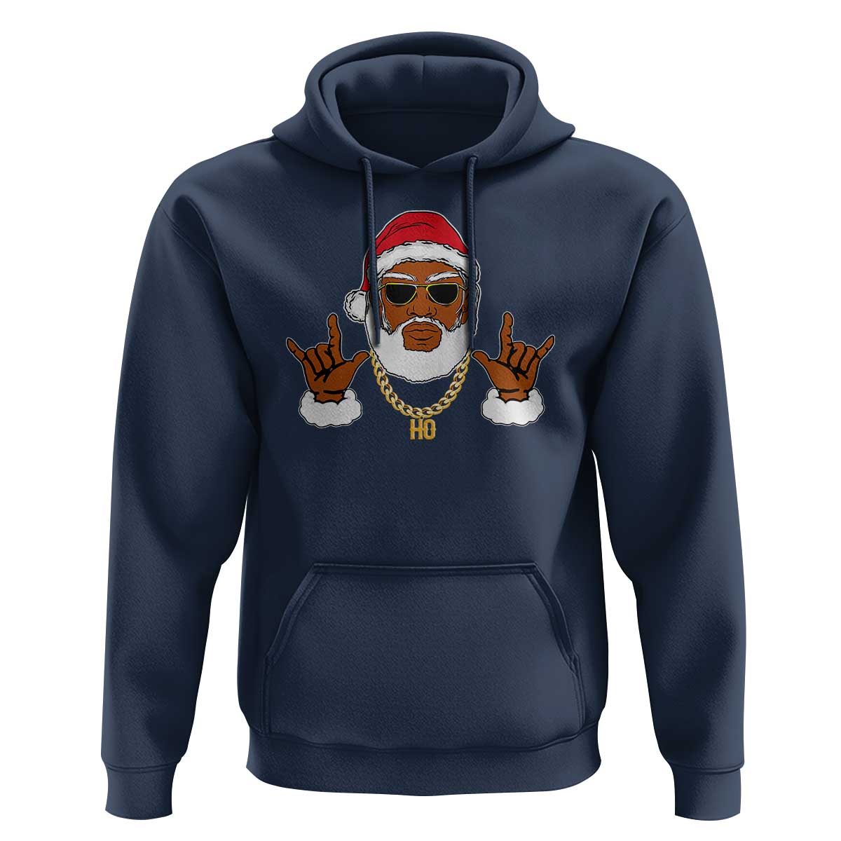 Funny Christmas Santa Hoodie Black Hip Hop Santa African American Santa Rapper Fan Gift
