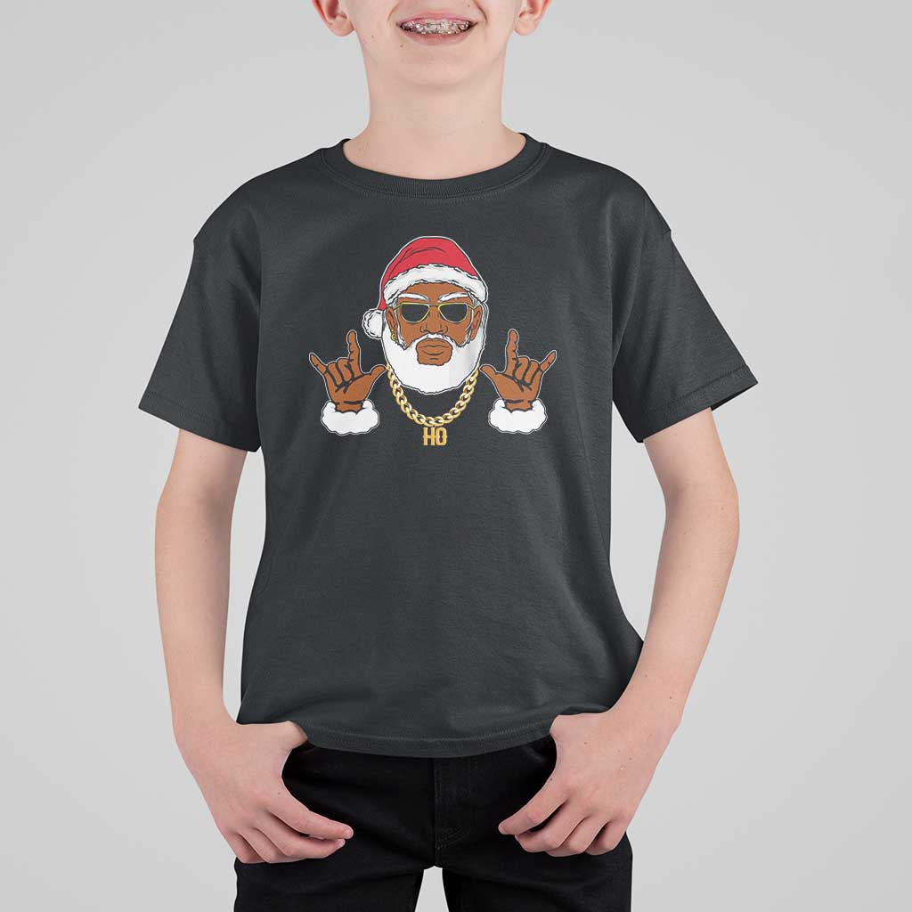 Funny Christmas Santa T Shirt For Kid Black Hip Hop Santa African American Santa Rapper Fan Gift - Wonder Print Shop