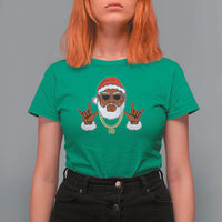 Funny Christmas Santa T Shirt For Women Black Hip Hop Santa African American Santa Rapper Fan Gift - Wonder Print Shop