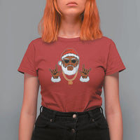Funny Christmas Santa T Shirt For Women Black Hip Hop Santa African American Santa Rapper Fan Gift - Wonder Print Shop
