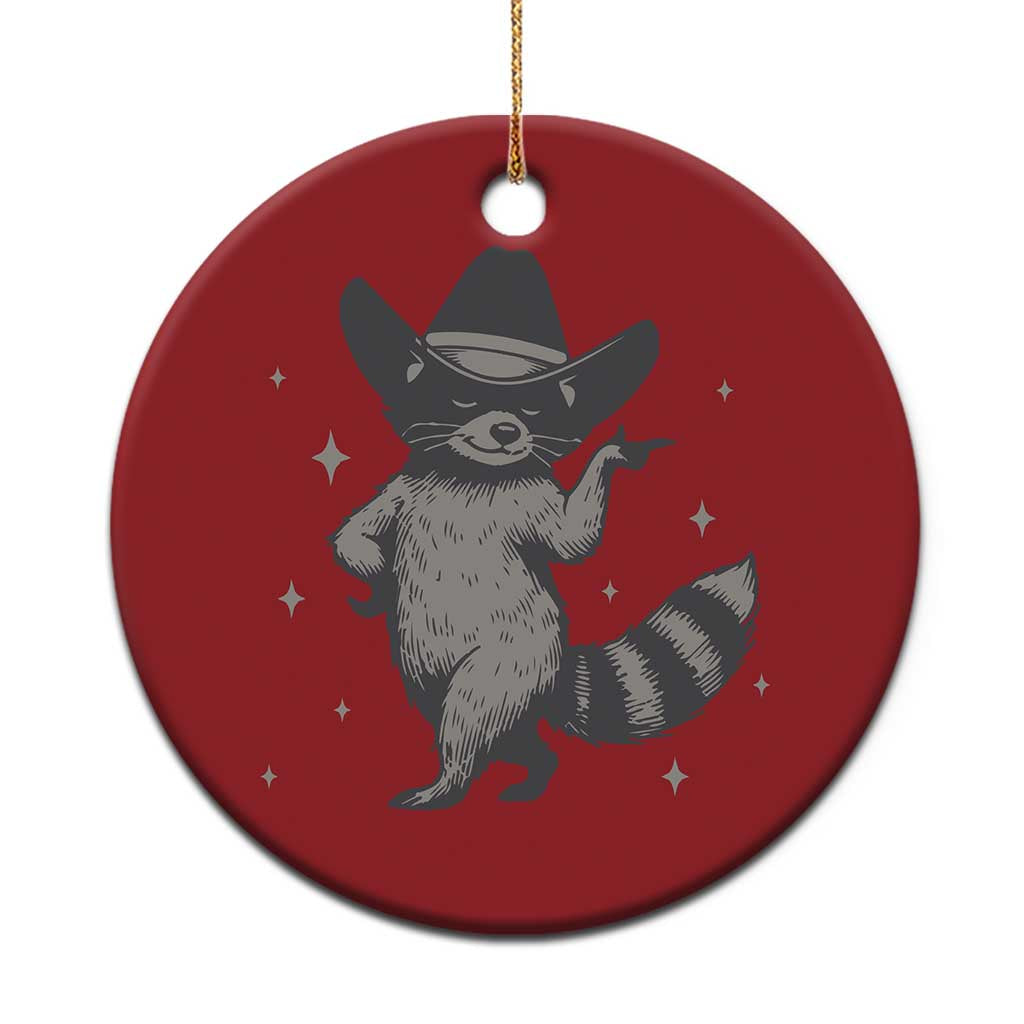 Vintage Raccoon Cowboy Christmas Ornament Cowgirl Trash Panda Western Country - Wonder Print Shop