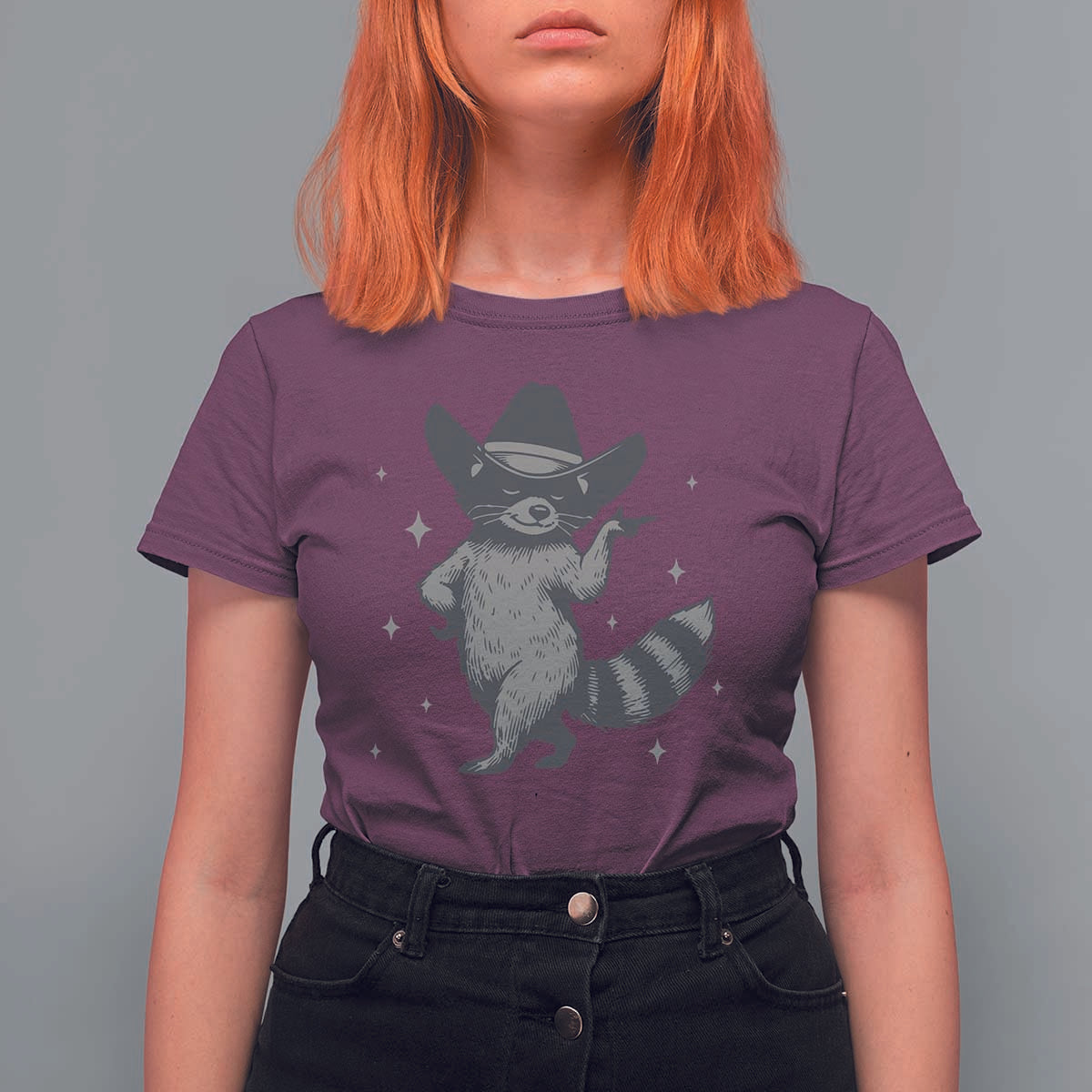Vintage Raccoon Cowboy T Shirt For Women Cowgirl Trash Panda Western Country - Wonder Print Shop