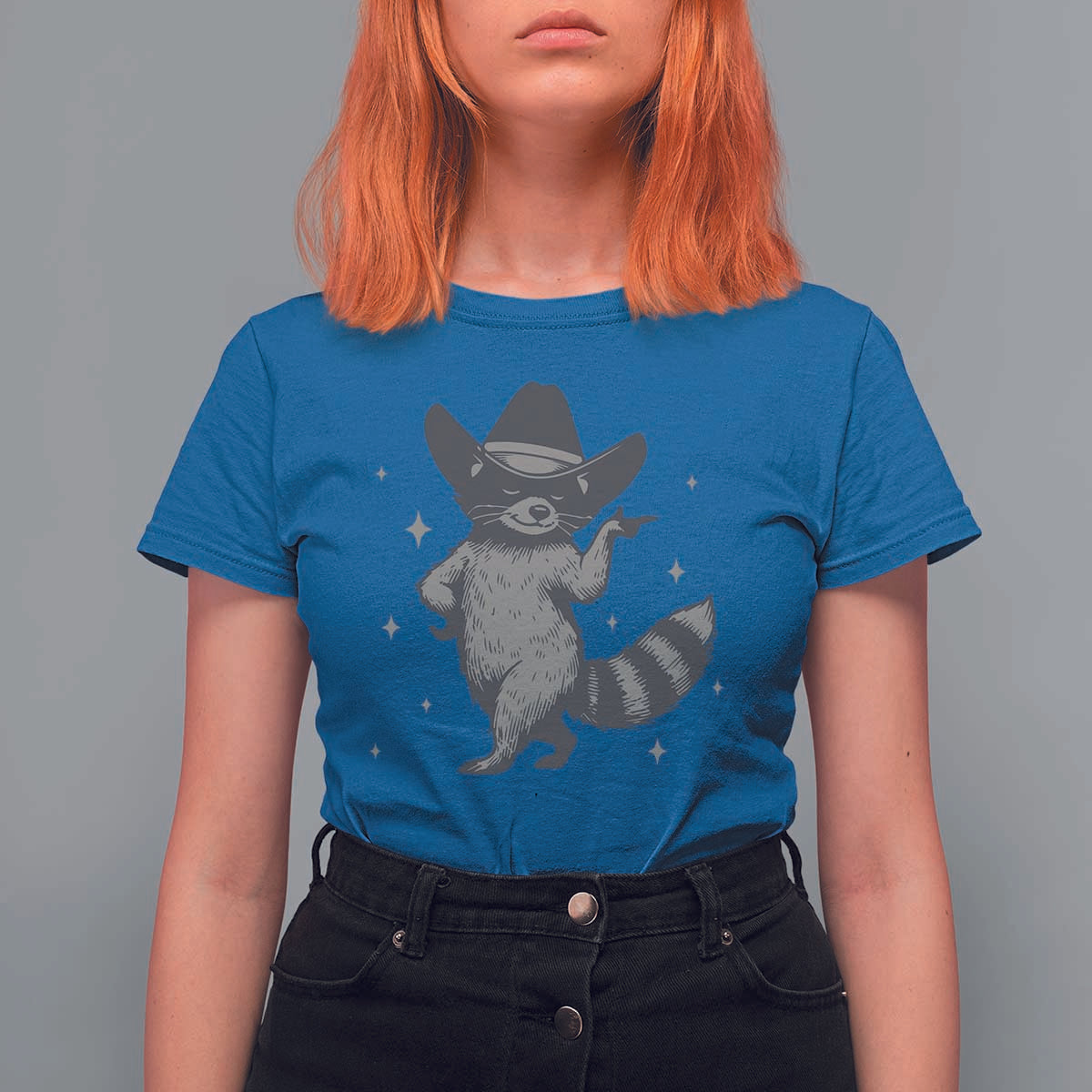 Vintage Raccoon Cowboy T Shirt For Women Cowgirl Trash Panda Western Country - Wonder Print Shop