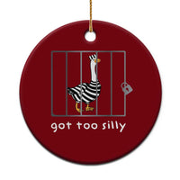 Silly Goose Ceramic Ornament Got Too Silly