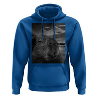 Funny Graphic Capybara Selfie with UFOs Weird Hoodie