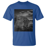 Funny Graphic Capybara Selfie with UFOs Weird T Shirt - Wonder Print Shop