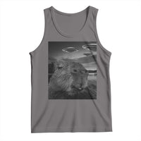 Funny Graphic Capybara Selfie with UFOs Weird Tank Top