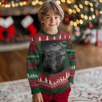 Funny Graphic Capybara Selfie with UFOs Weird Ugly Christmas Sweater - Wonder Print Shop