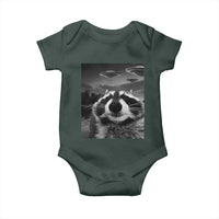 Funny Graphic Racoon Selfie with UFOs Weird Baby Onesie