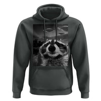 Funny Graphic Racoon Selfie with UFOs Weird Hoodie Funny Graphic Racoon Selfie with UFOs Weird
