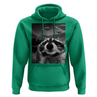 Funny Graphic Racoon Selfie with UFOs Weird Hoodie Funny Graphic Racoon Selfie with UFOs Weird