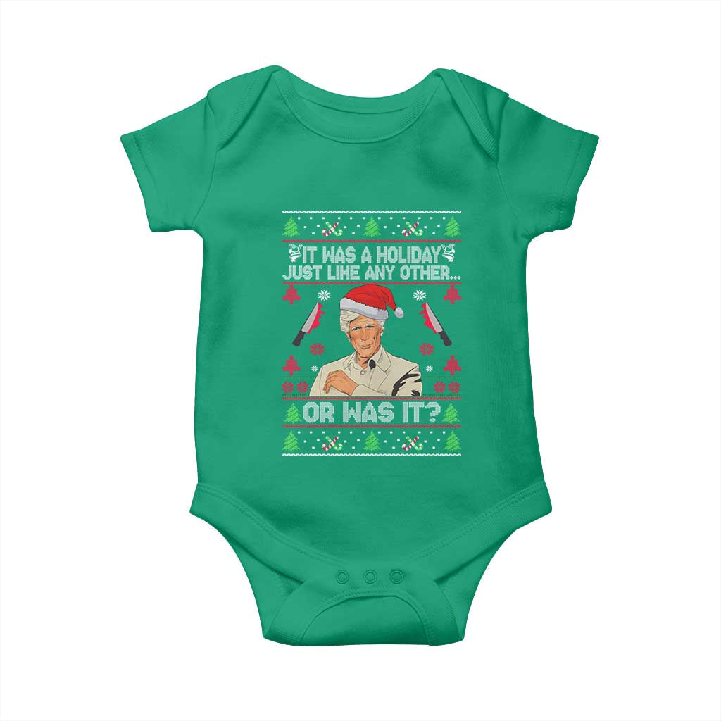 True Crime Ugly Christmas Baby Onesie Funny Holiday Xmas Party - Wonder Print Shop