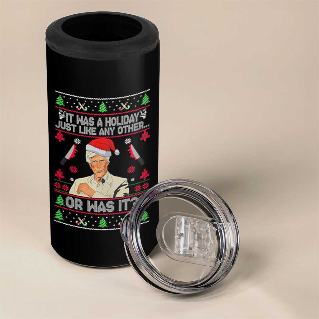 True Crime Ugly Christmas 4 in 1 Can Cooler Tumbler Funny Holiday Xmas Party - Wonder Print Shop