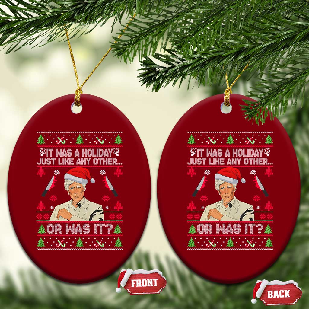 True Crime Ugly Christmas Ceramic Ornament Funny Holiday Xmas Party - Wonder Print Shop