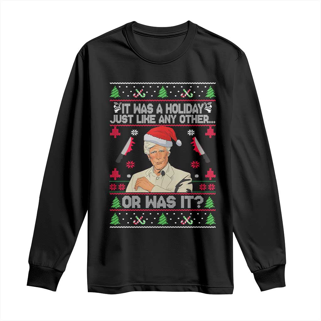 True Crime Ugly Christmas Long Sleeve Shirt Funny Holiday Xmas Party - Wonder Print Shop