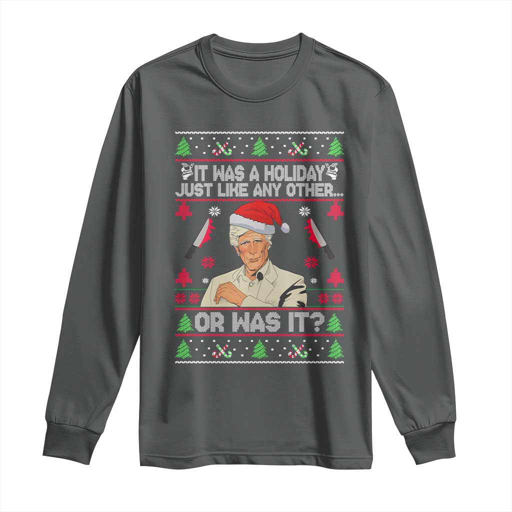 True Crime Ugly Christmas Long Sleeve Shirt Funny Holiday Xmas Party - Wonder Print Shop