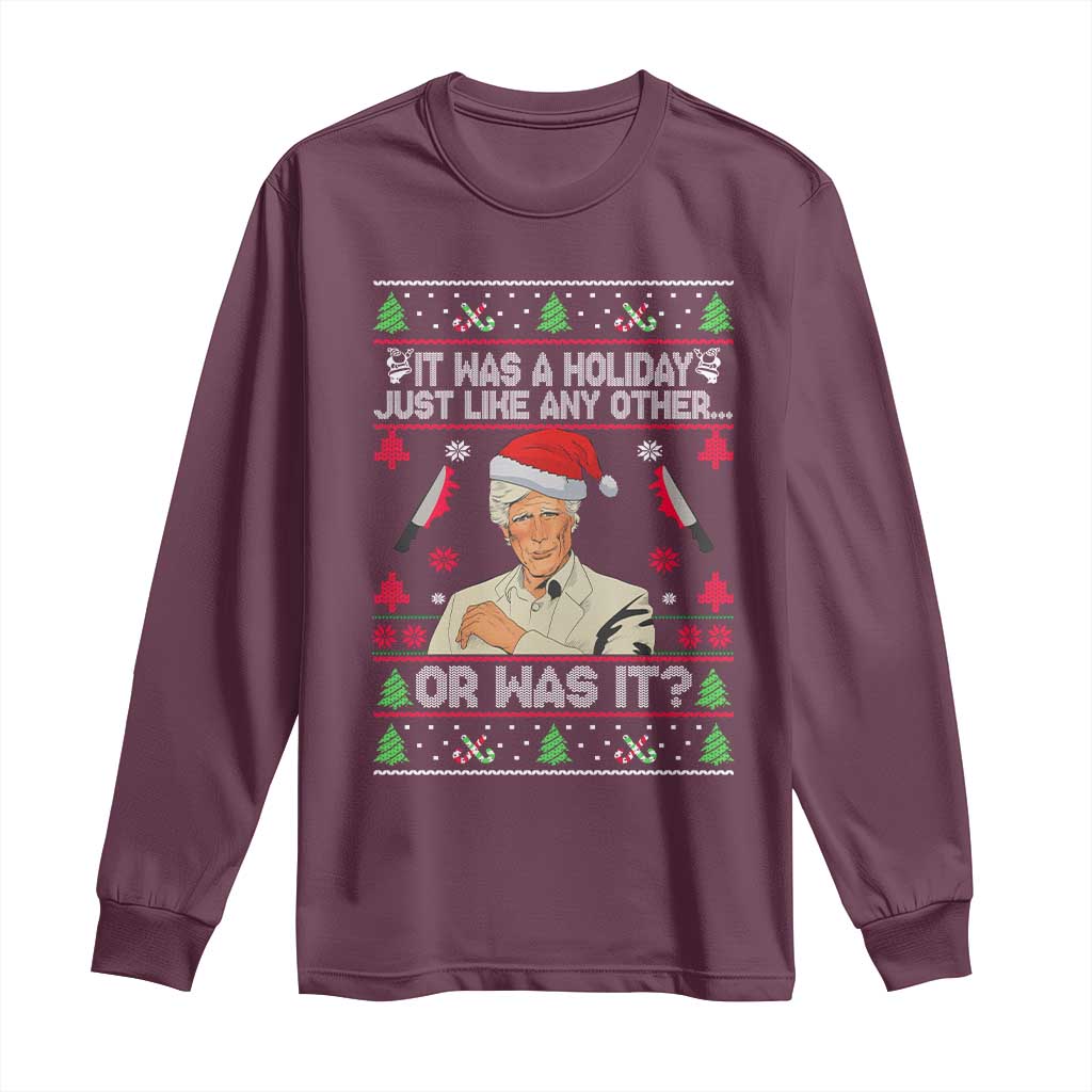 True Crime Ugly Christmas Long Sleeve Shirt Funny Holiday Xmas Party - Wonder Print Shop