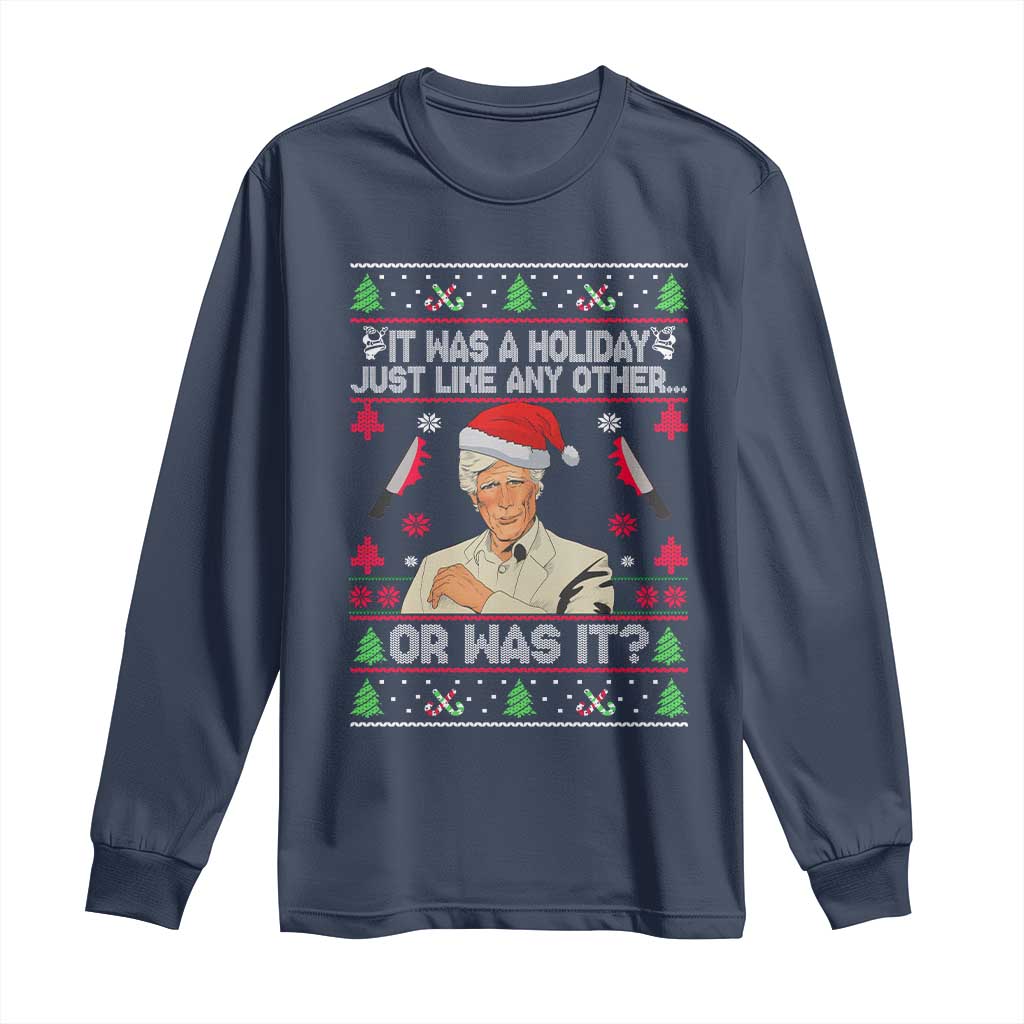 True Crime Ugly Christmas Long Sleeve Shirt Funny Holiday Xmas Party - Wonder Print Shop