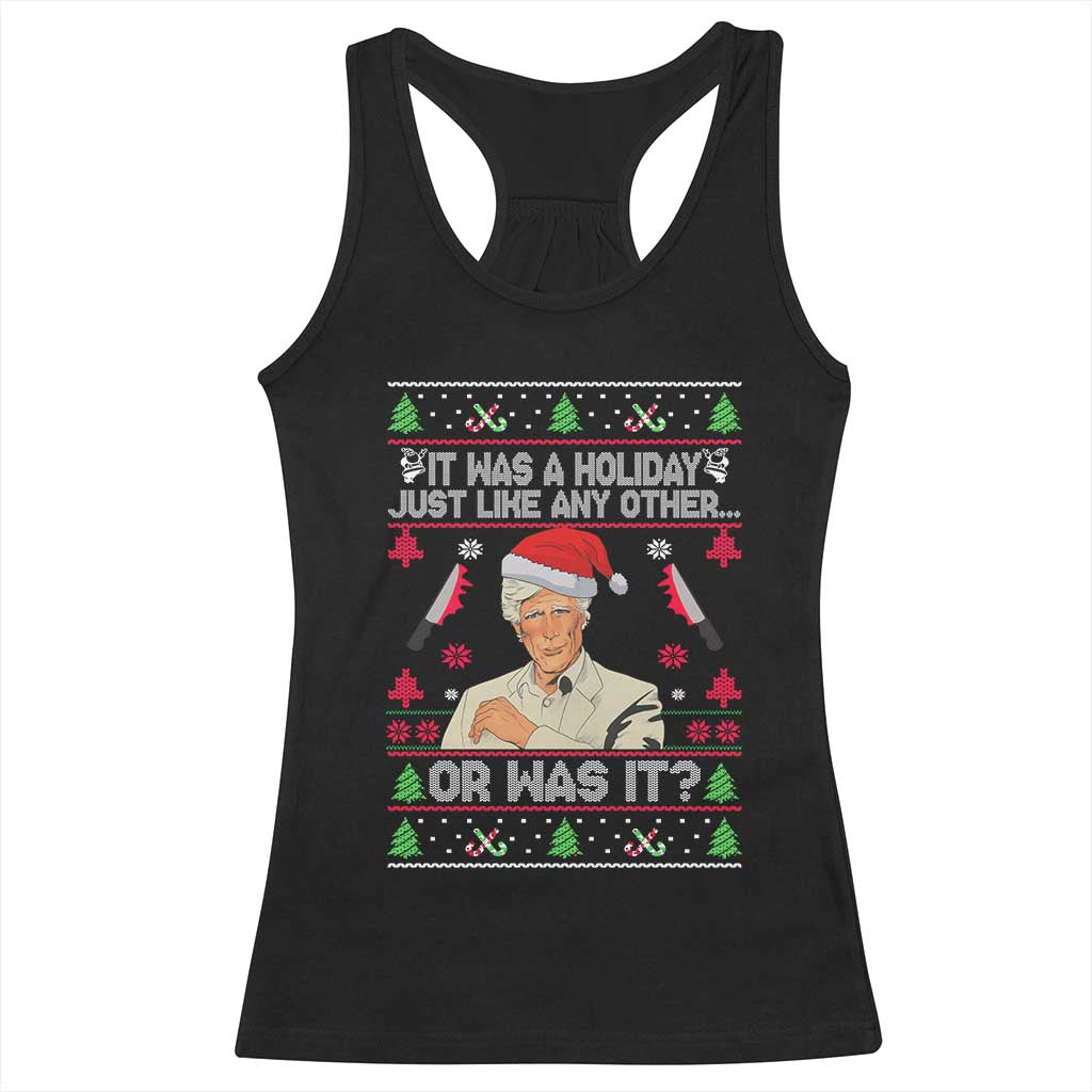True Crime Ugly Christmas Racerback Tank Top Funny Holiday Xmas Party - Wonder Print Shop