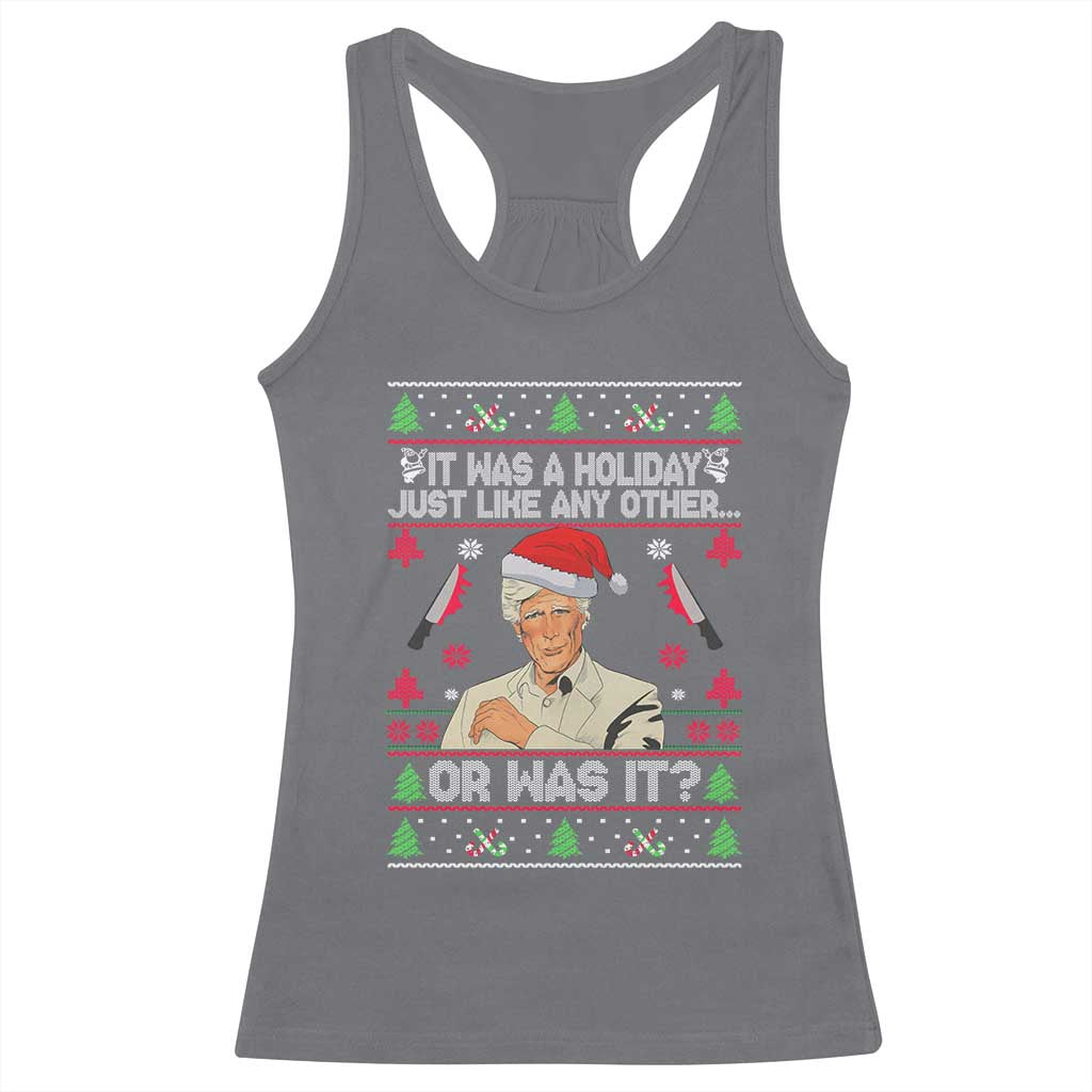 True Crime Ugly Christmas Racerback Tank Top Funny Holiday Xmas Party - Wonder Print Shop