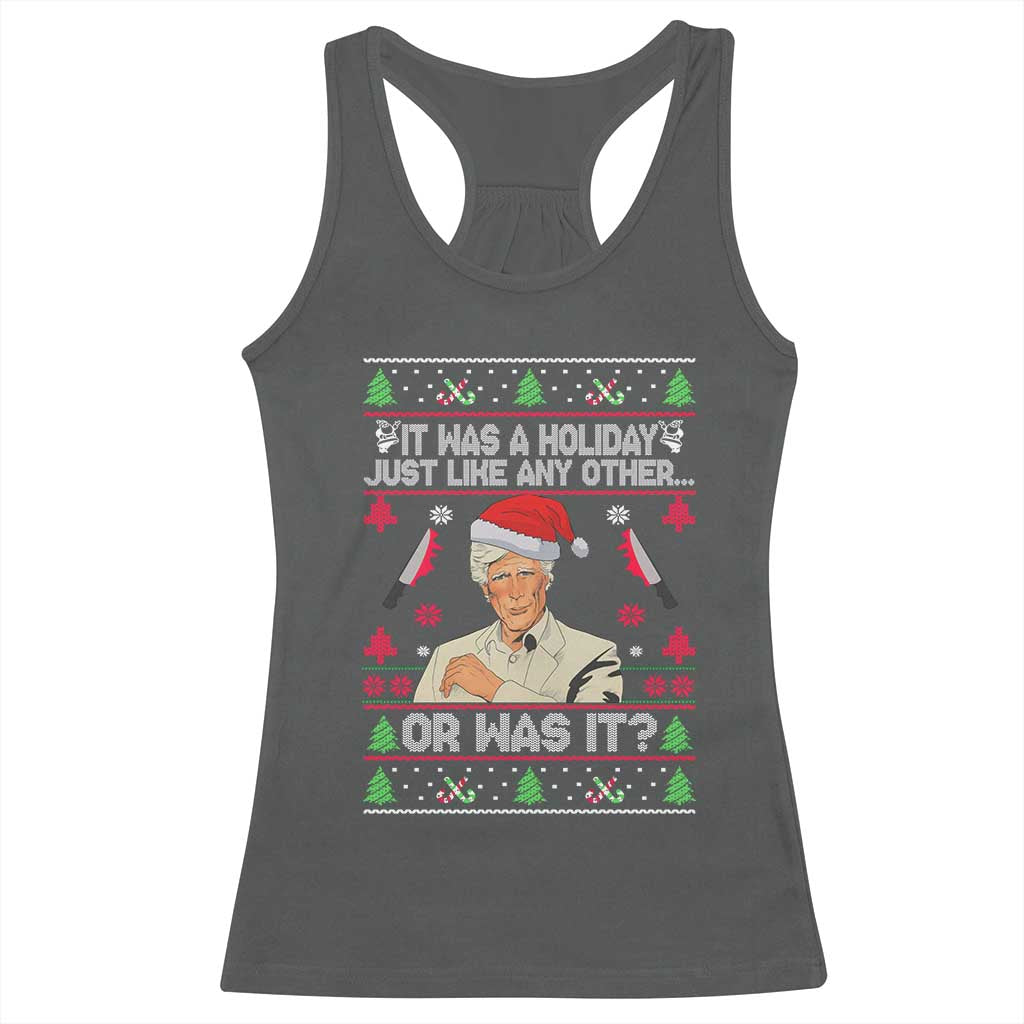 True Crime Ugly Christmas Racerback Tank Top Funny Holiday Xmas Party - Wonder Print Shop
