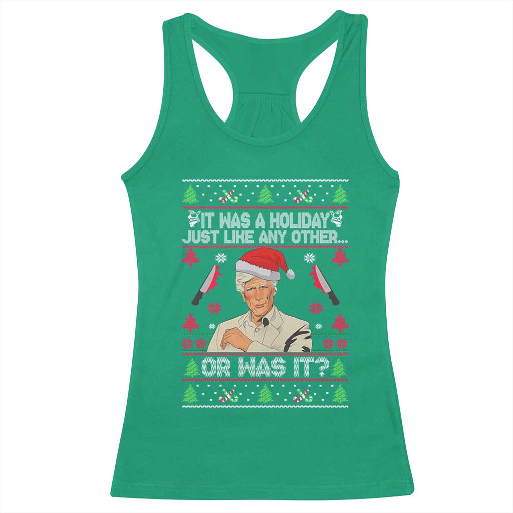 True Crime Ugly Christmas Racerback Tank Top Funny Holiday Xmas Party - Wonder Print Shop