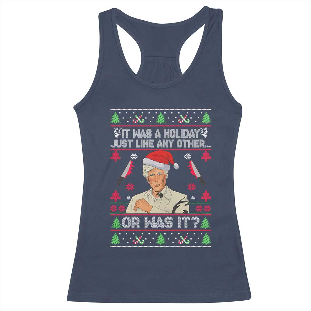 True Crime Ugly Christmas Racerback Tank Top Funny Holiday Xmas Party - Wonder Print Shop