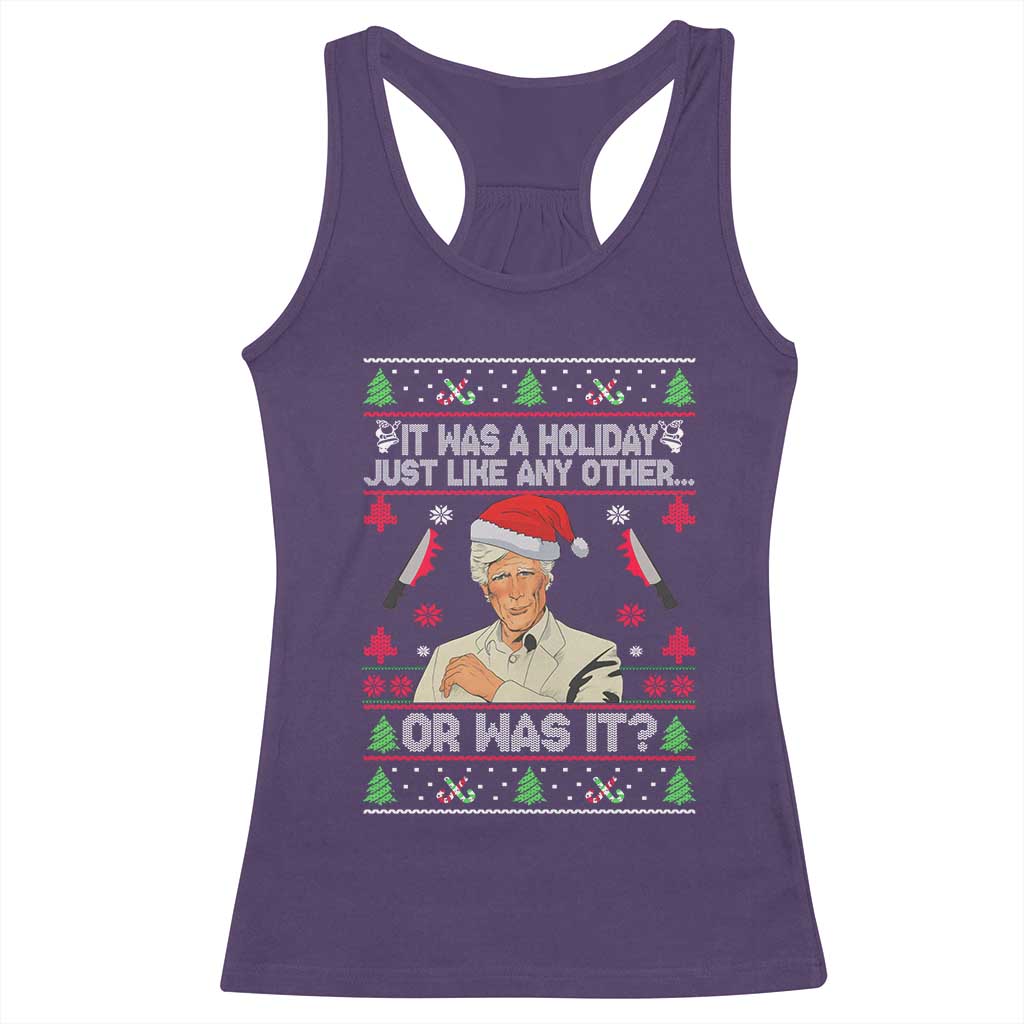 True Crime Ugly Christmas Racerback Tank Top Funny Holiday Xmas Party - Wonder Print Shop