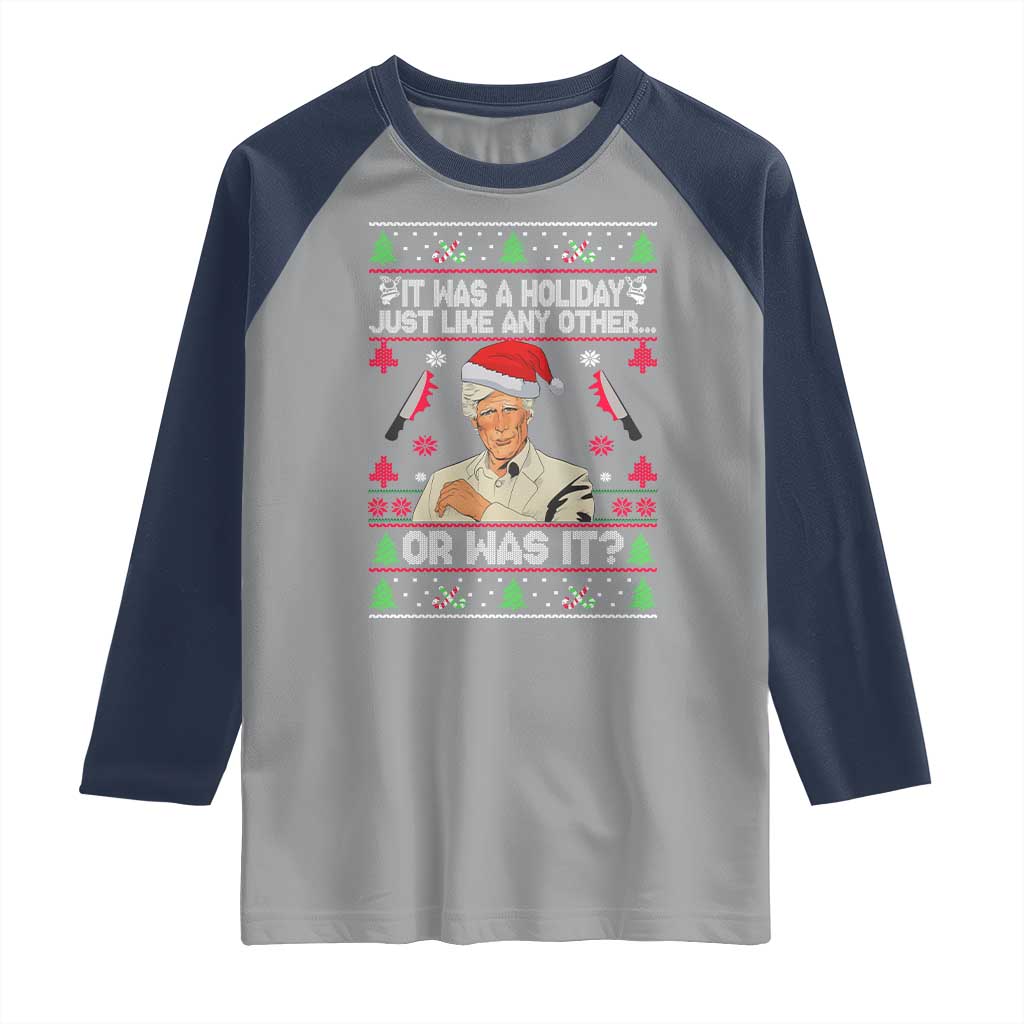 True Crime Ugly Christmas Raglan Shirt Funny Holiday Xmas Party - Wonder Print Shop