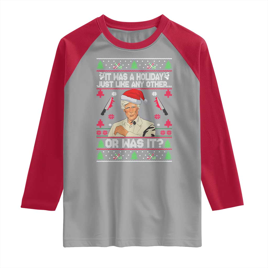 True Crime Ugly Christmas Raglan Shirt Funny Holiday Xmas Party - Wonder Print Shop