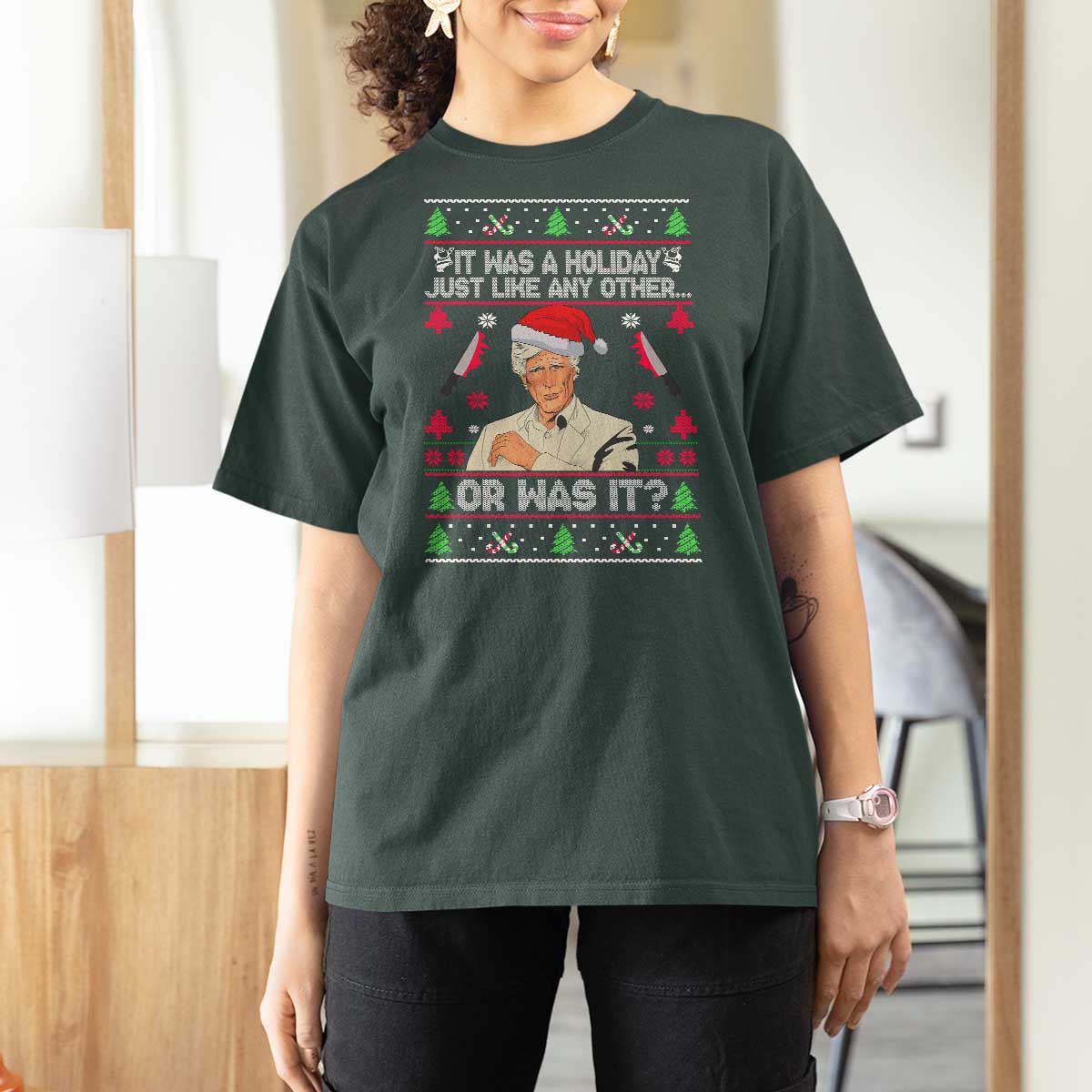 True Crime Ugly Christmas T Shirt For Women Funny Holiday Xmas Party - Wonder Print Shop
