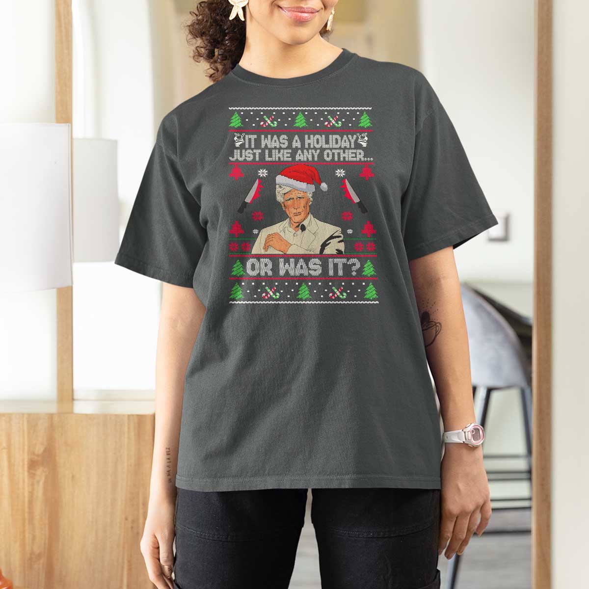 True Crime Ugly Christmas T Shirt For Women Funny Holiday Xmas Party - Wonder Print Shop