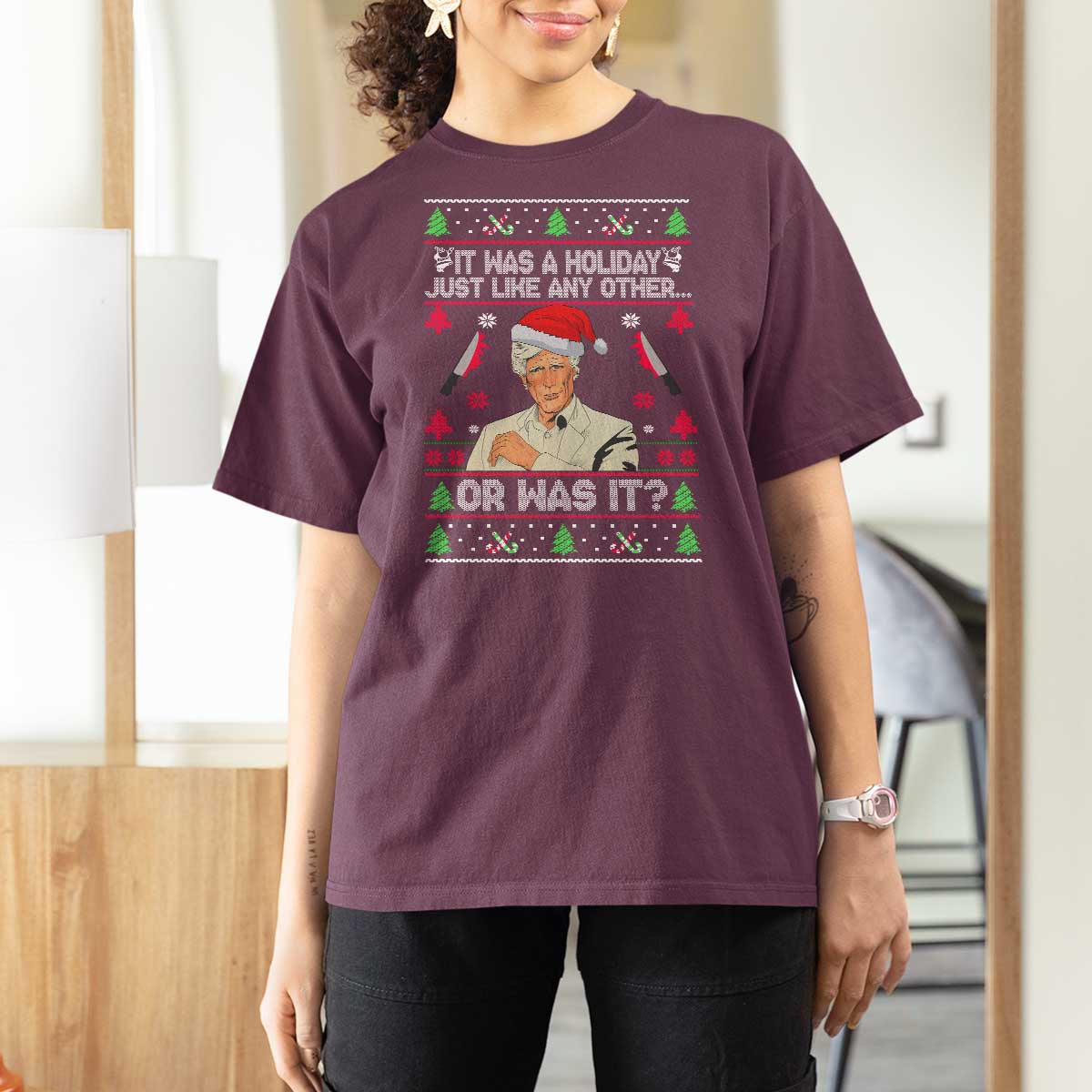True Crime Ugly Christmas T Shirt For Women Funny Holiday Xmas Party - Wonder Print Shop